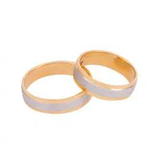 Cincin pernikahan emas plat dof lis kuning 
