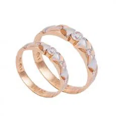 Wedding ring kombinasi 3 mata cubic zirconia