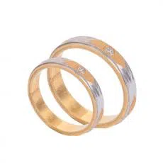 Wedding ring kombinasi garis mata cubic zirconia