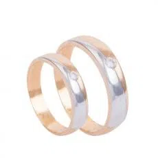 Wedding ring plat mata satu cubic zirconia